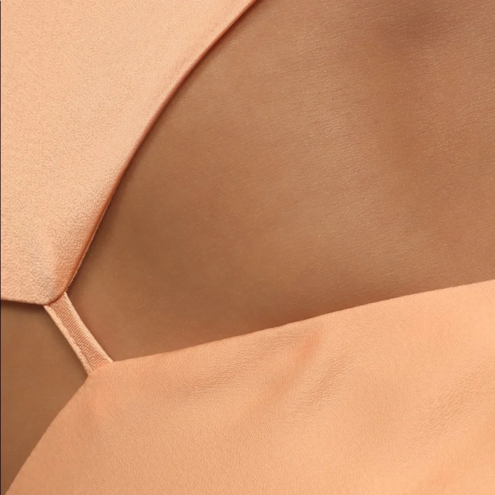 Peach Satin MIDI Dress - Picture 4 of 9
